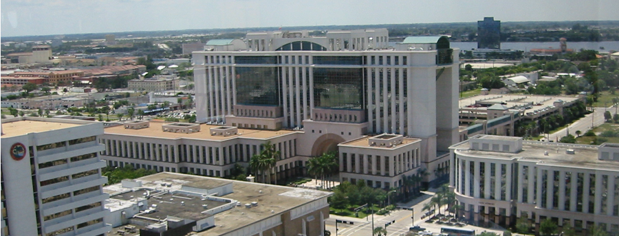 Aerial view of Palm Beach County Main Courthouse